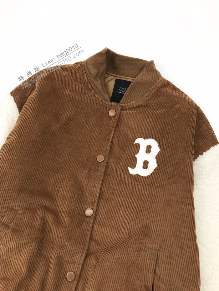 MlB男裝 燈芯絨羊羔毛棉服棒球服 夾棉加厚款  ydi3119